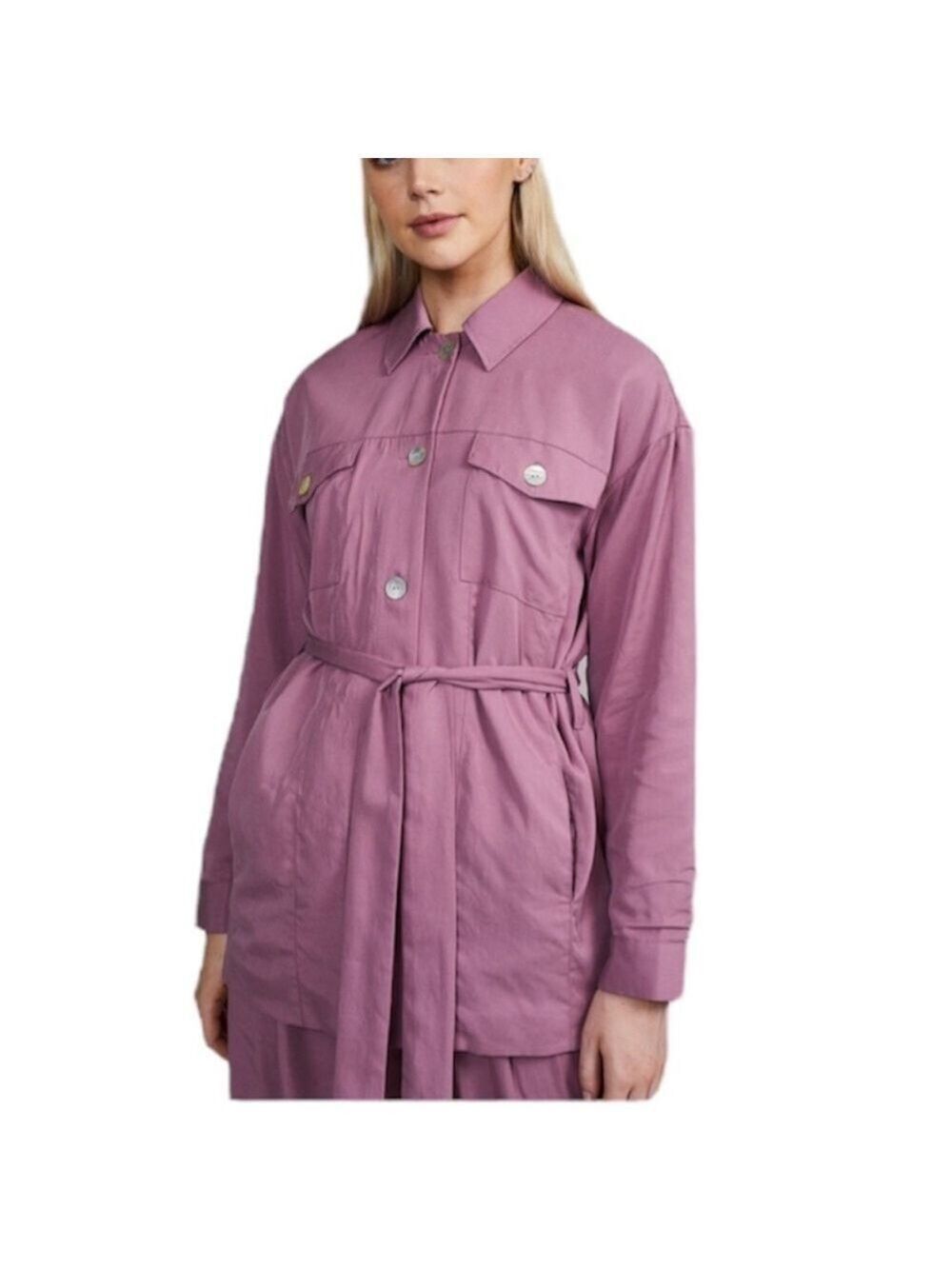 Urban Outfitters Native Youth 100% lyocell purple AMELIA boxy shacket jacket L